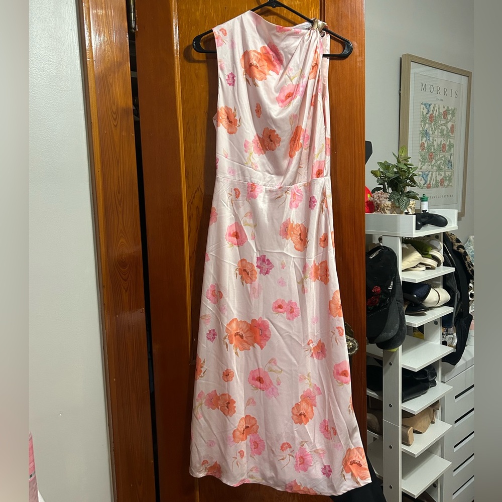 Petal & Pup  Floral Dress in Pink and Orange